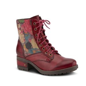 👗 Spring step L’Artise Marty Red combat style lace up Boots